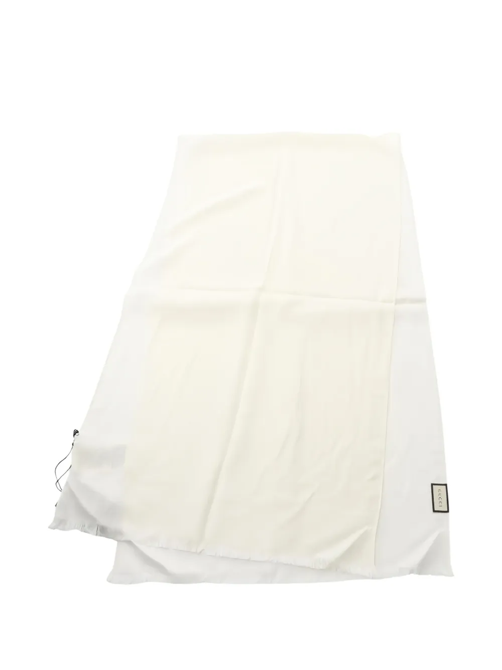 Pre-owned Gucci 2020s Frayed-edge Scarf In Neutral