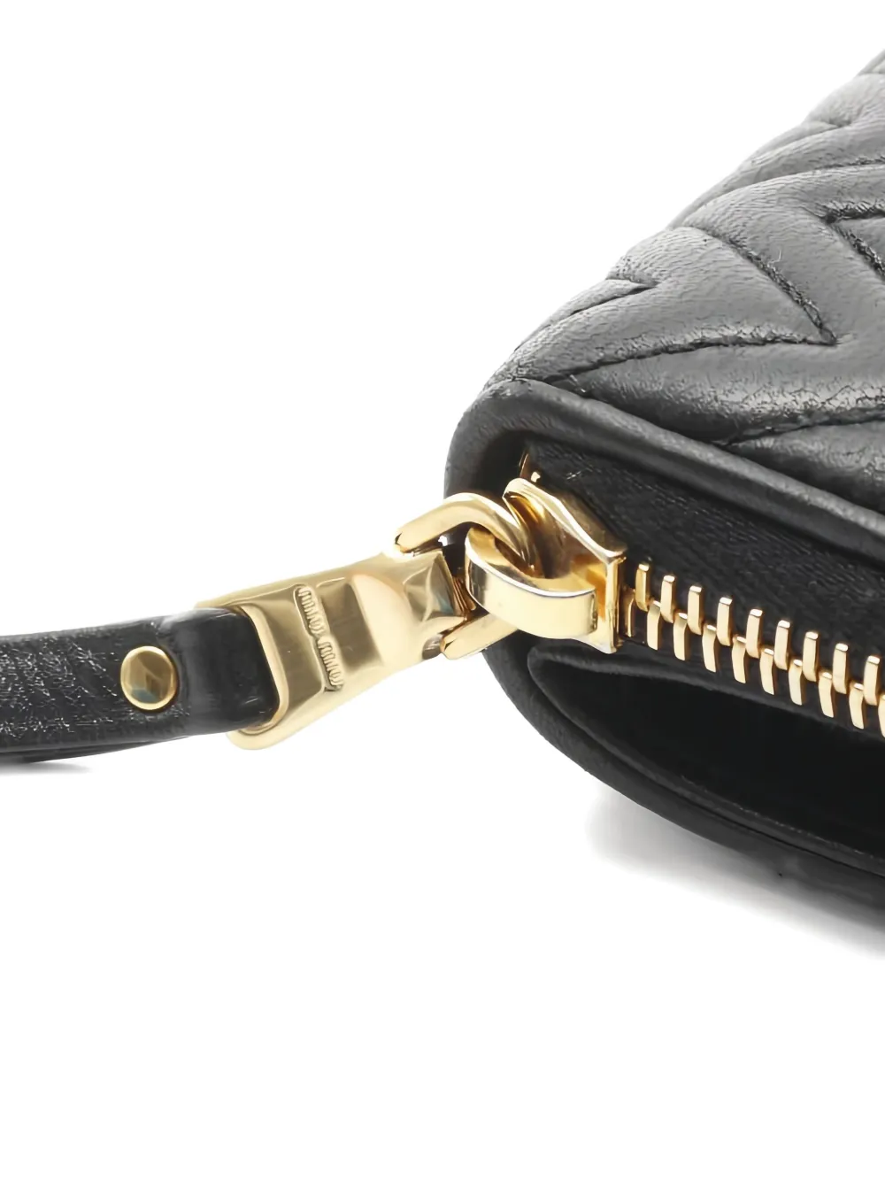 MIU MIU Pre-owned 2000s Matelassé Zip Wallet In Black