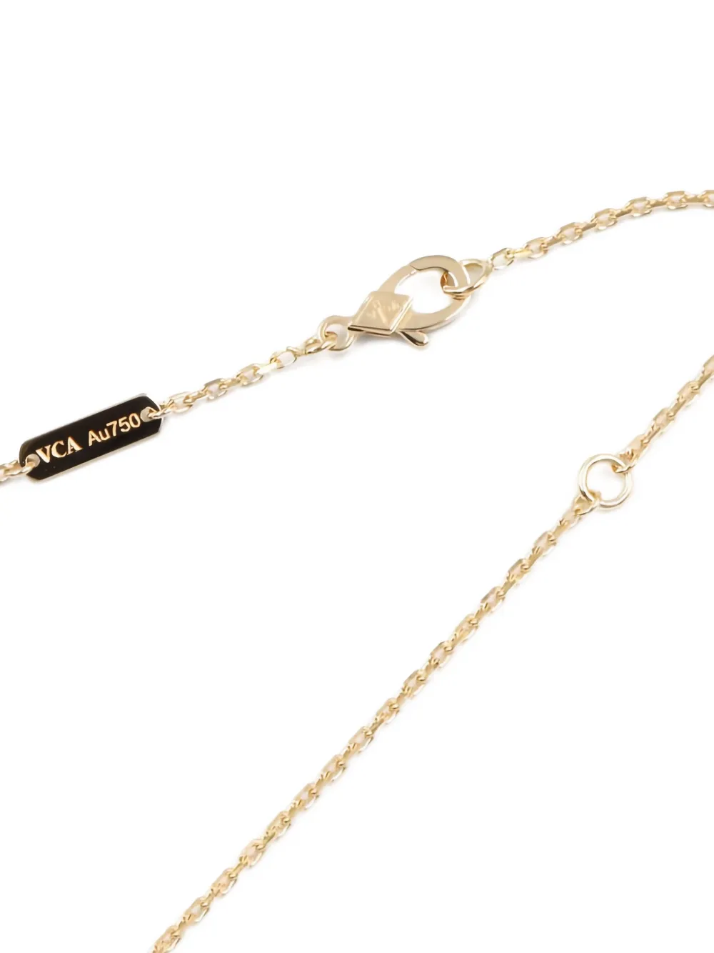 Pre-owned Van Cleef & Arpels 2010s 18k Yellow Gold Alhambra Onyx Necklace