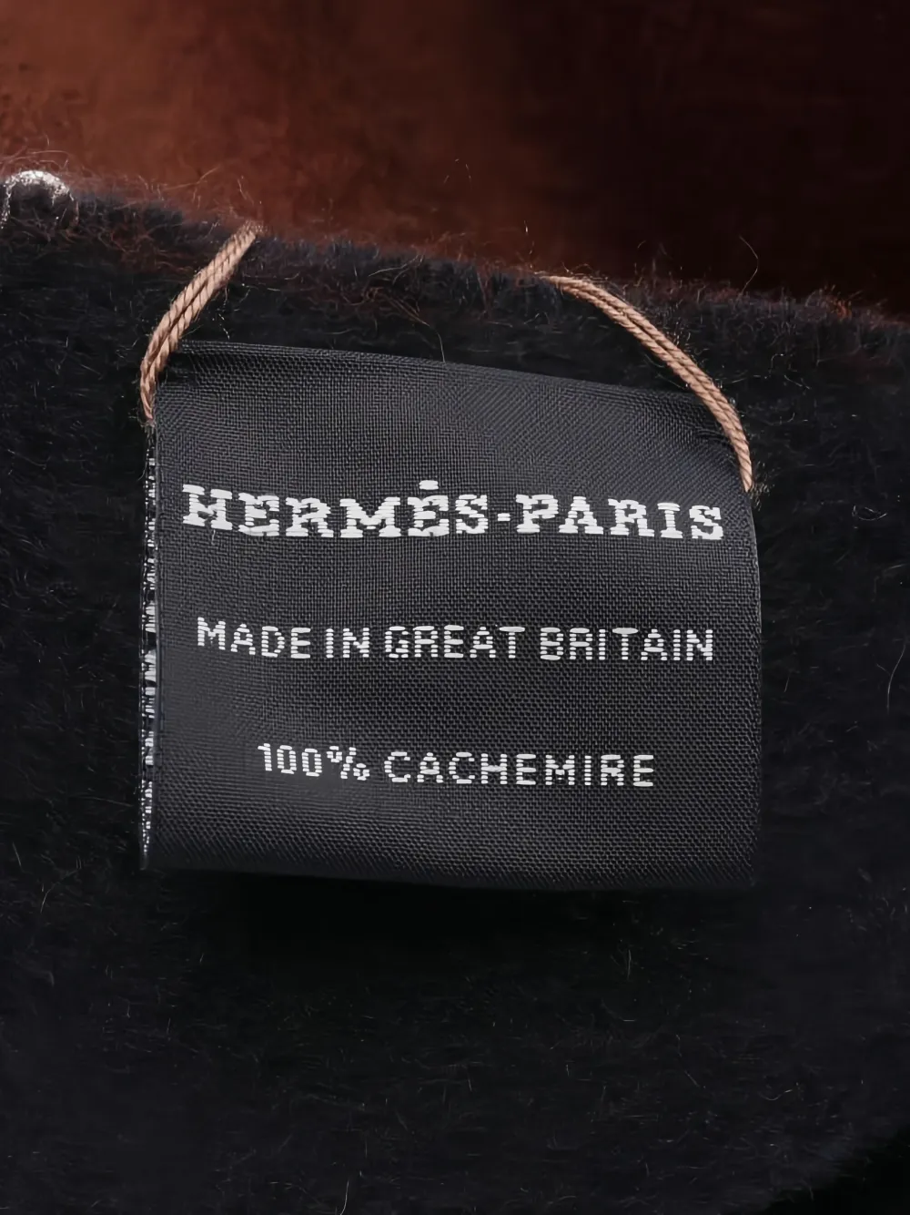 Pre-owned Hermes 2020s Fringed Cashmere Scarf In Brown