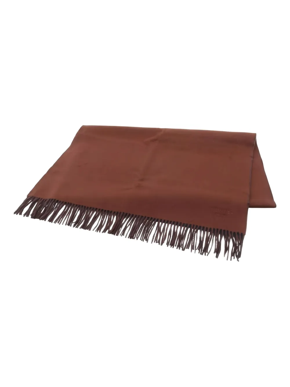 Hermès Pre-Owned mascada de cachemira con flecos 2020 | marrón | Image 1