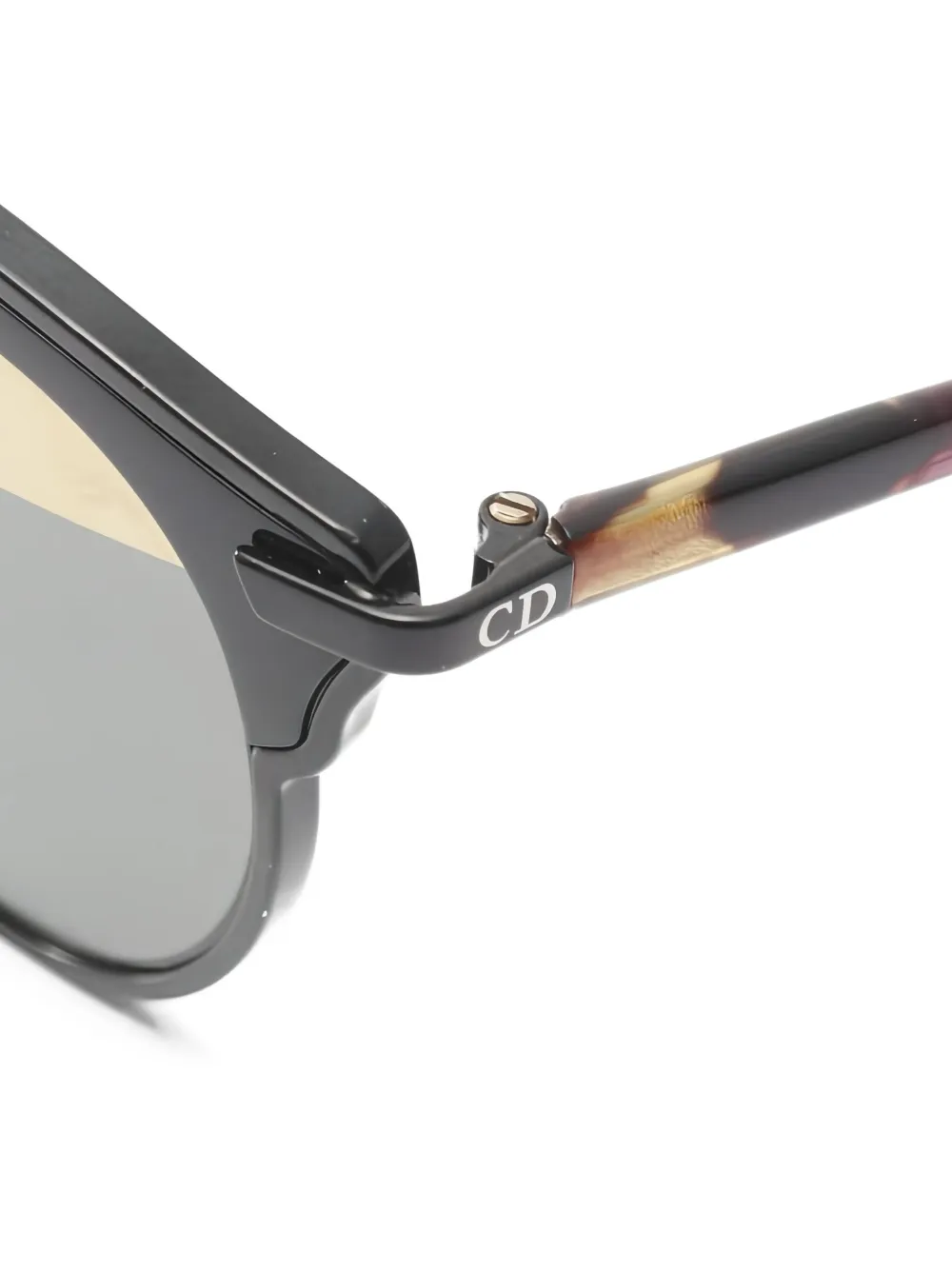 DIOR Pre-owned 2010s Browline Tortoiseshell-pattern Sunglasses In Black