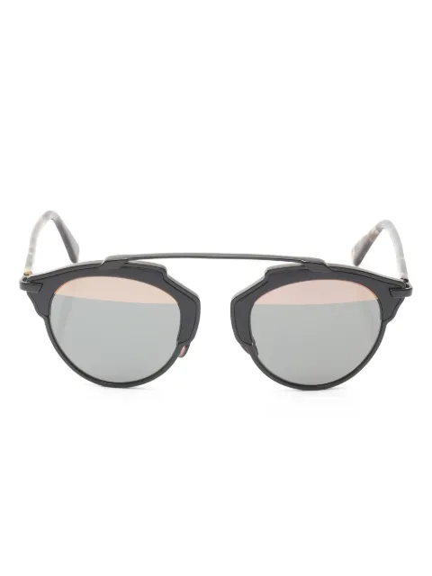 Christian Dior Pre-Owned 2010s browline tortoiseshell-pattern sunglasses