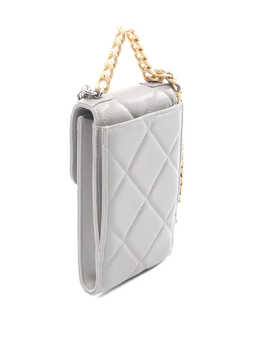 CHANEL Pre-owned 2021-2022 19 Phone-holder Shoulder Bag In Gray