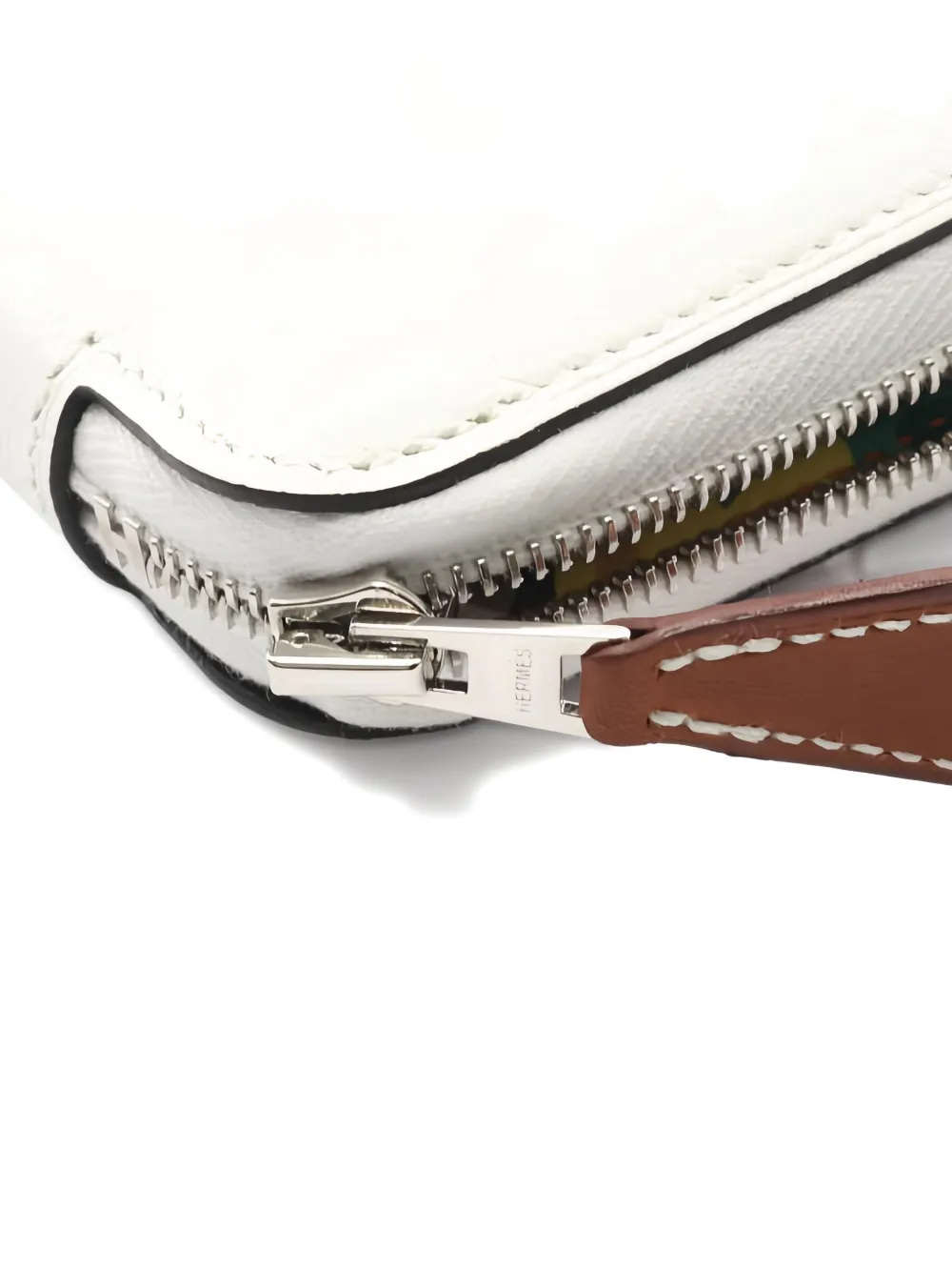 Pre-owned Hermes 2023 Azap Compact Wallet In White