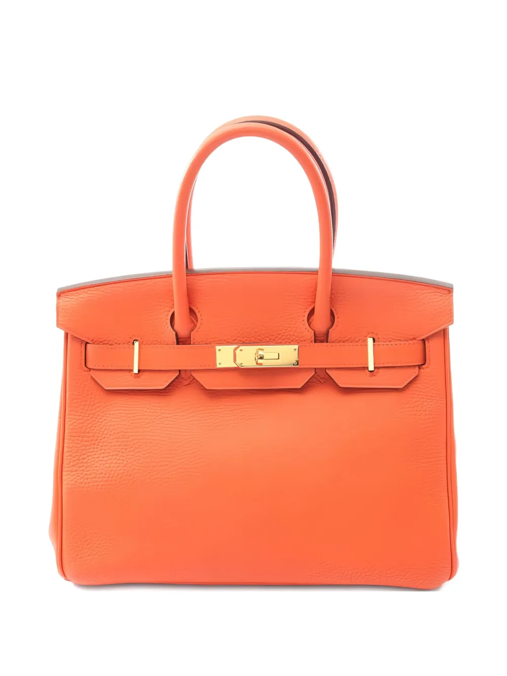HERMES Pre-owned 2015 Birkin 30 Feu Leather Tote Bag In Orange