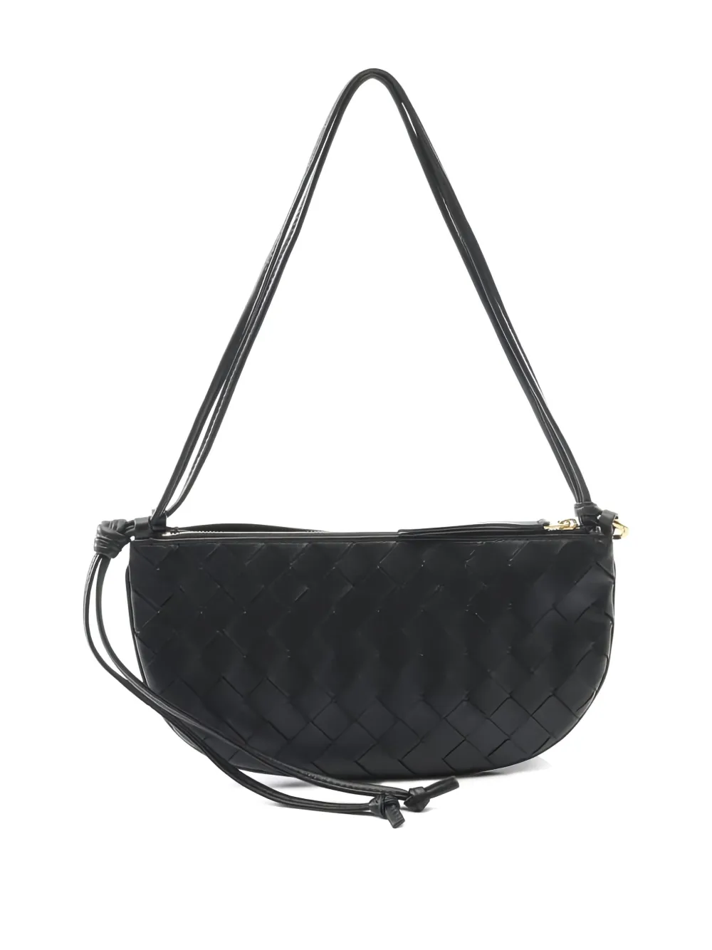 Pre-owned Bottega Veneta 20s Gemelini Intrecciato Pouch Bag In Black