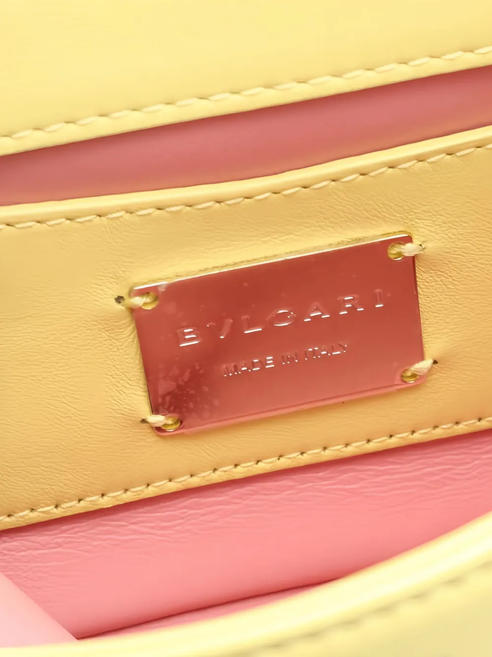 Pre-owned Bvlgari 2010s Serpenti Cabochon Chain Leather Tote Bag In Yellow