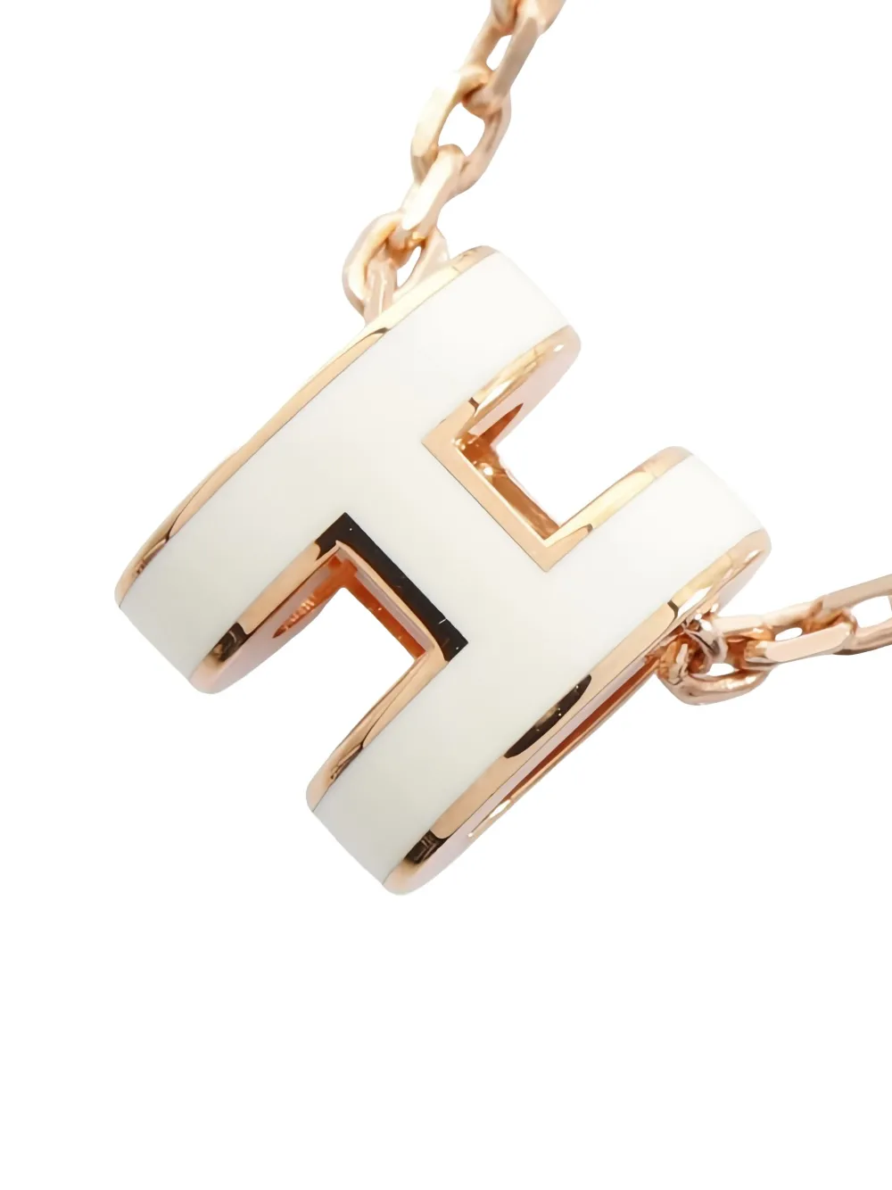 Pre-owned Hermes 2010s Mini Pop H-pendant Chain Necklace In Pink