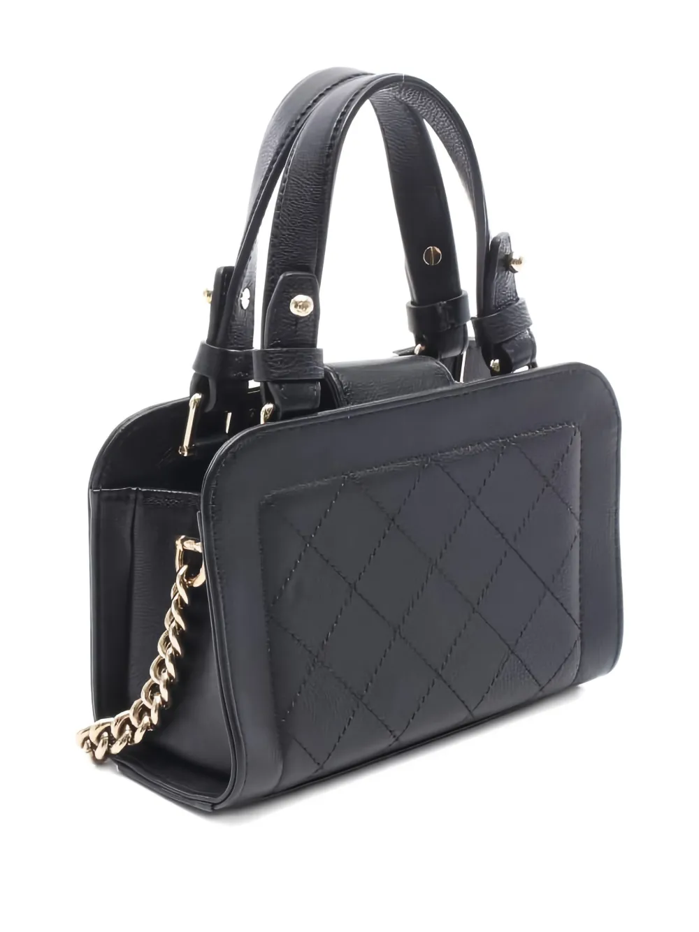 Pre-owned Chanel 2016-2017 Diamond-quilted Mini Tote Bag In Black