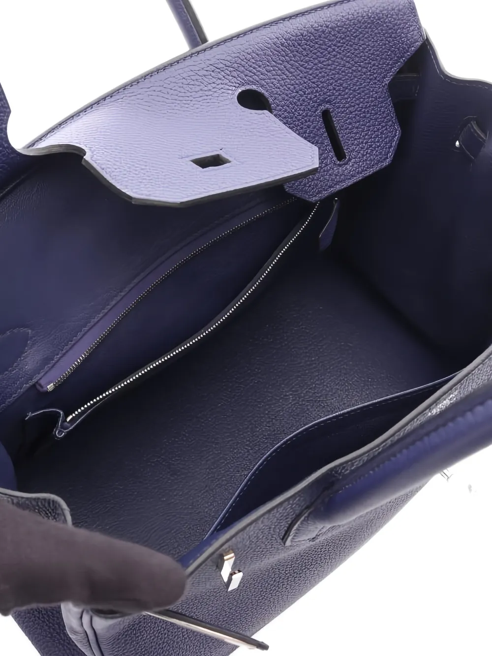 Pre-owned Hermes 2018 Birkin 30 Silver-hardware Tote Bag In Blue