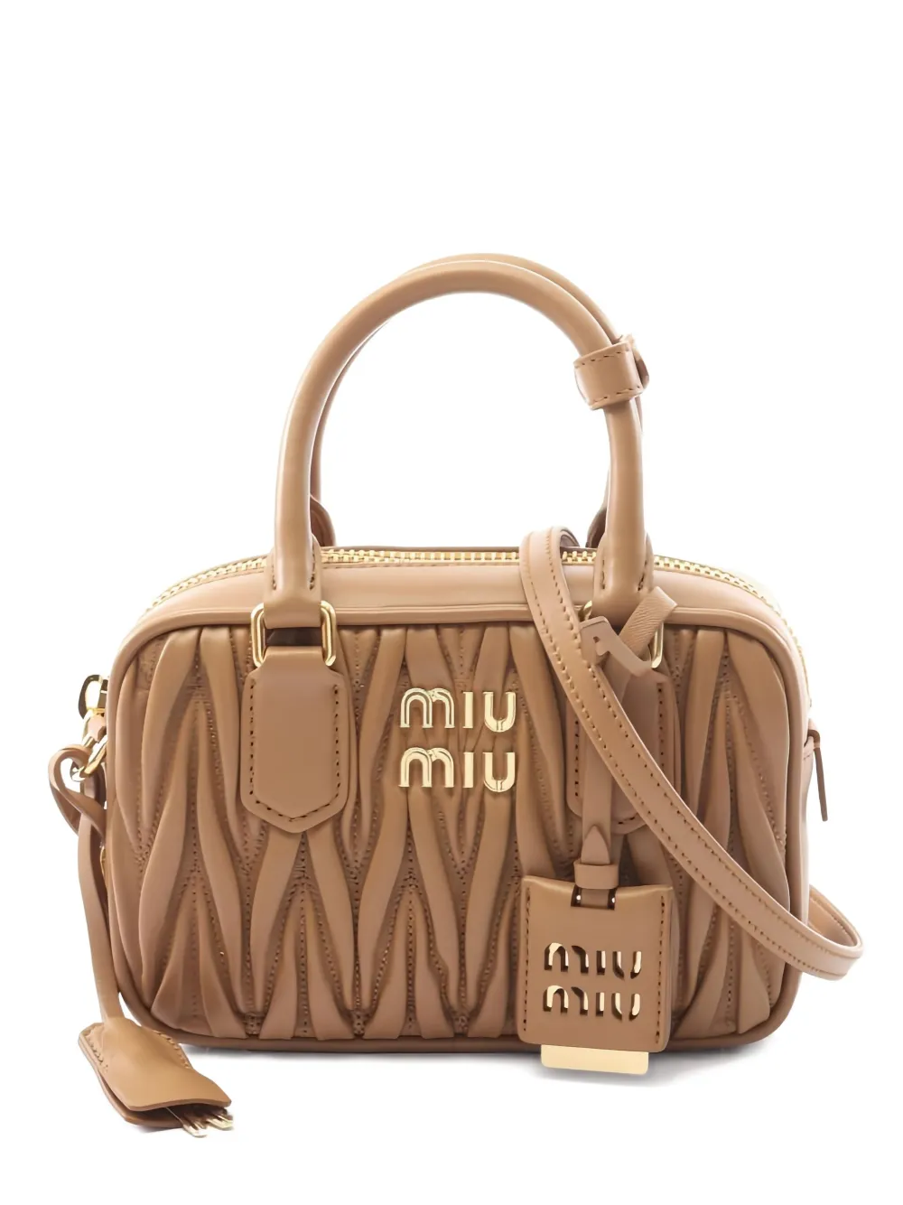 Miu Miu Pre-Owned 2020s Arcadie matelassé tote bag | Brown | Image 1