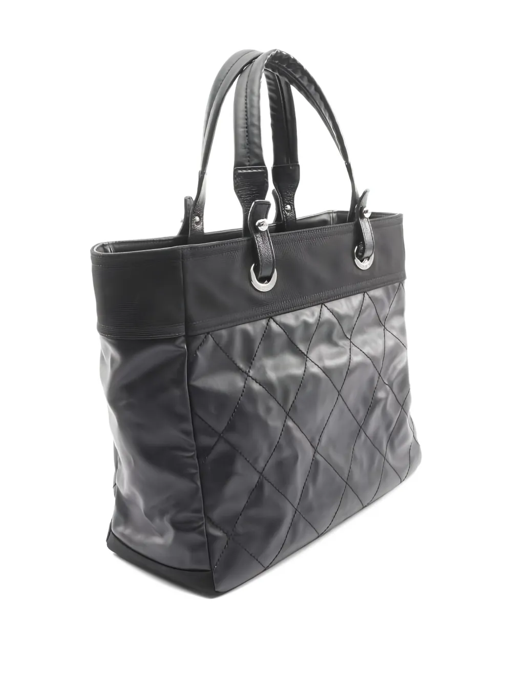 Pre-owned Chanel 2009-2010 Logo-charm Quilted Handbag In Black