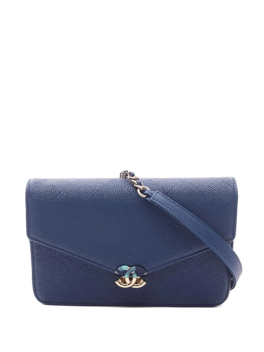 CHANEL Pre-Owned 2018 matelassé chain shoulder bag - Blu