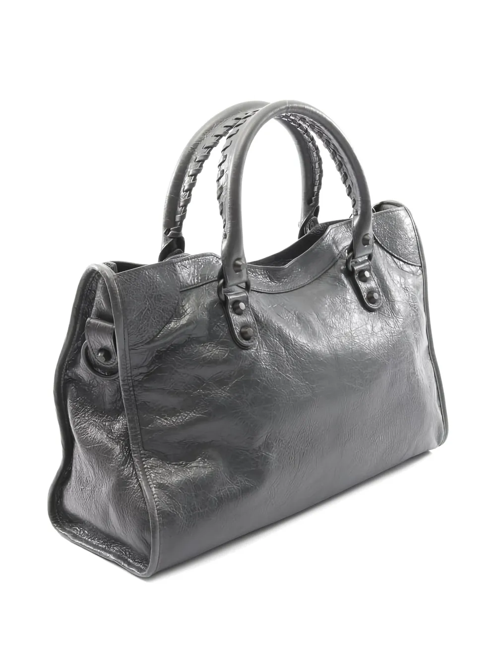 Pre-owned Balenciaga 2020s Medium Le City Leather Tote Bag In Gray