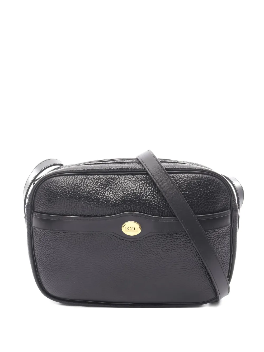 Christian Dior Pre-Owned 2010s ロゴプレート ショルダーバッグ - ブラック Christian Dior Pre-Owned 2010s ロゴプレート ショルダーバッグ - ブラック