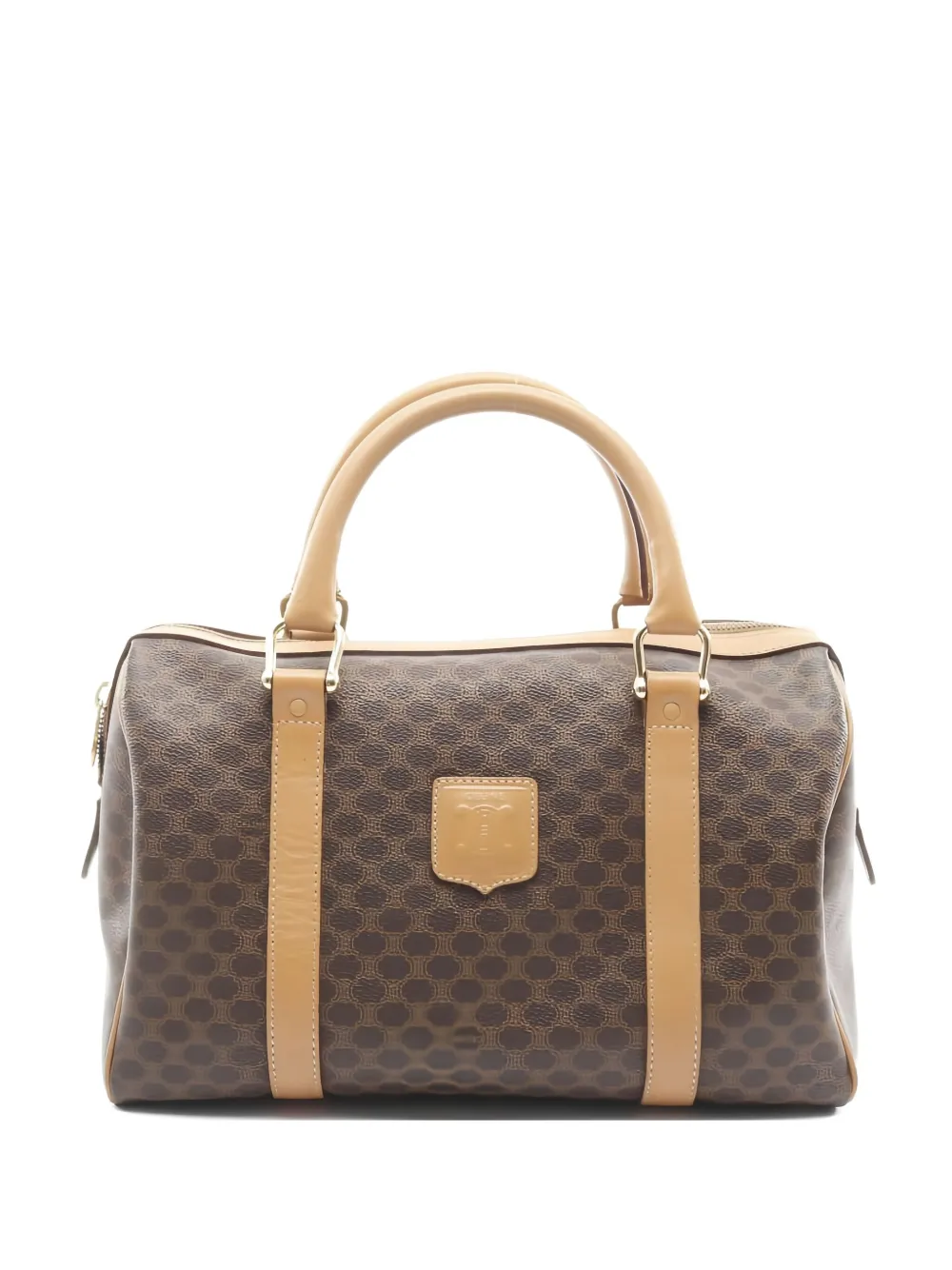 Pre-owned Celine 2000s Macadam Boston Tote Bag In Brown