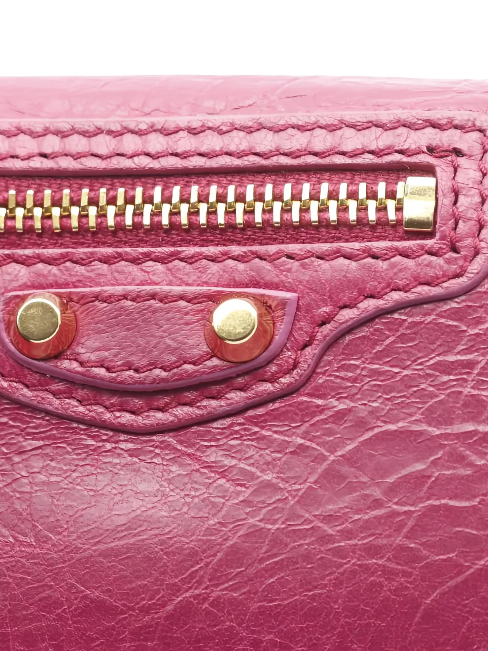 Pre-owned Balenciaga 2010s Mini Trifold-leather Wallet In Pink