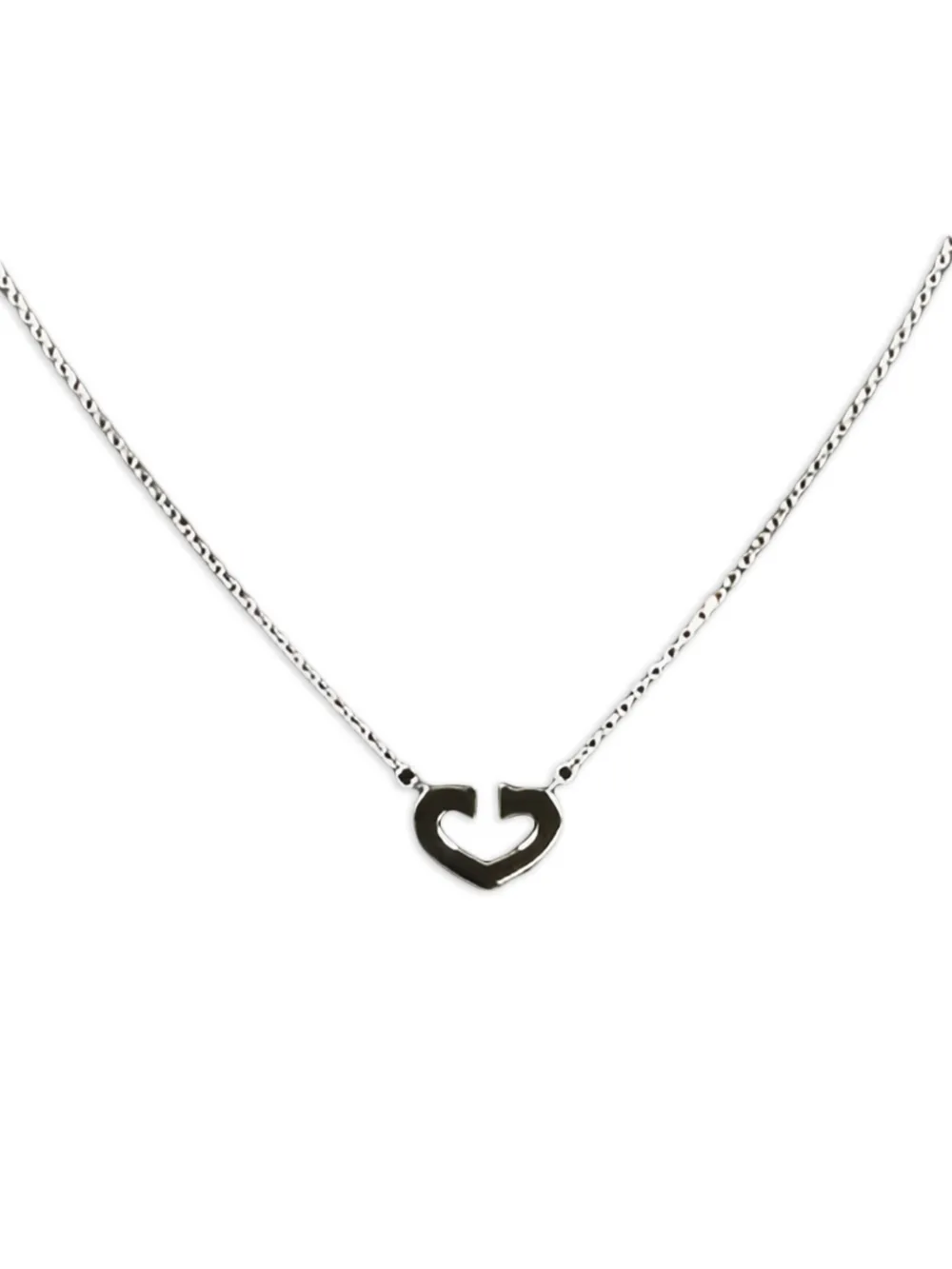 Cartier 2010s 18K white gold C-heart pendant chain necklace - シルバートーン