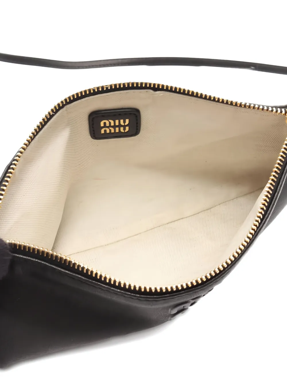 MIU MIU Pre-owned 2020s Embossed-leather Shoulder Bag In Black