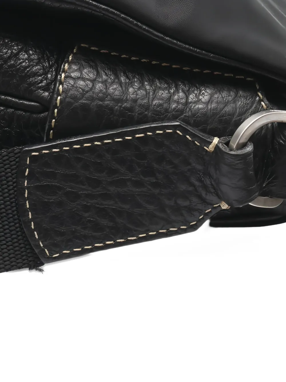 PRADA Pre-owned 2000s Leather-trim Shoulder Bag In Black