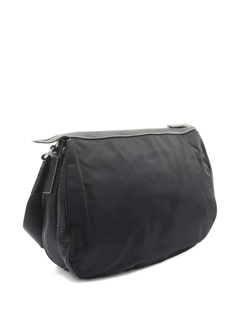 PRADA Pre-owned 2000s Leather-trim Shoulder Bag In Black