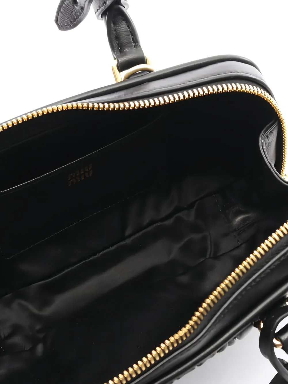 Pre-owned Miu Miu 2020s Matelassé Leather Handbag In Black