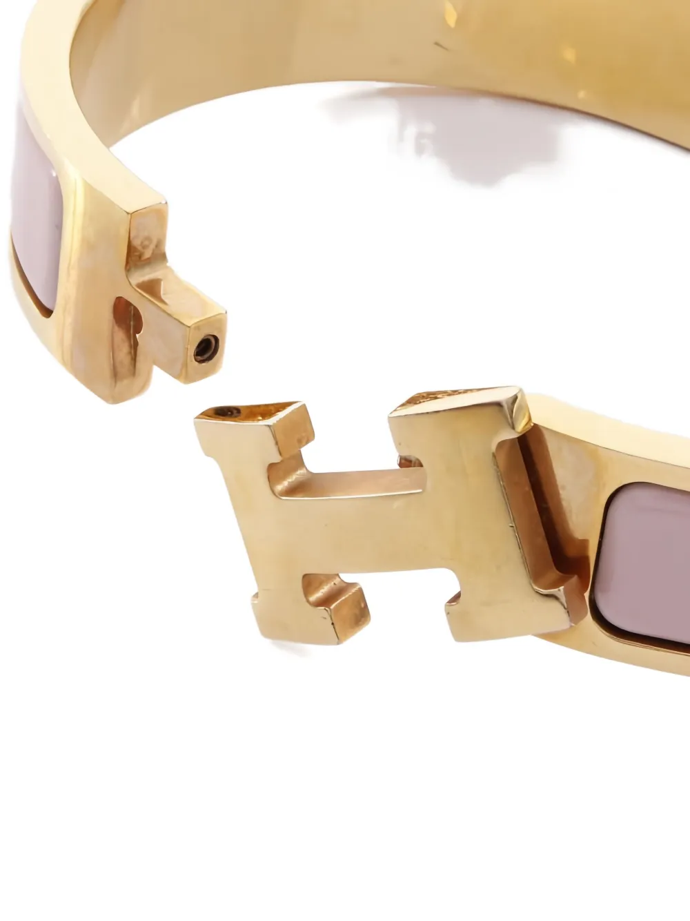 Pre-owned Hermes 2010s Click H Bangle In Gold