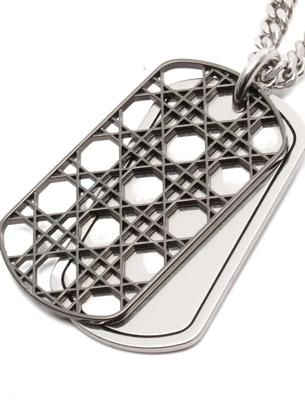 Pre-owned Dior 2020s Cd-icon Canage Blade Necklace In Silver