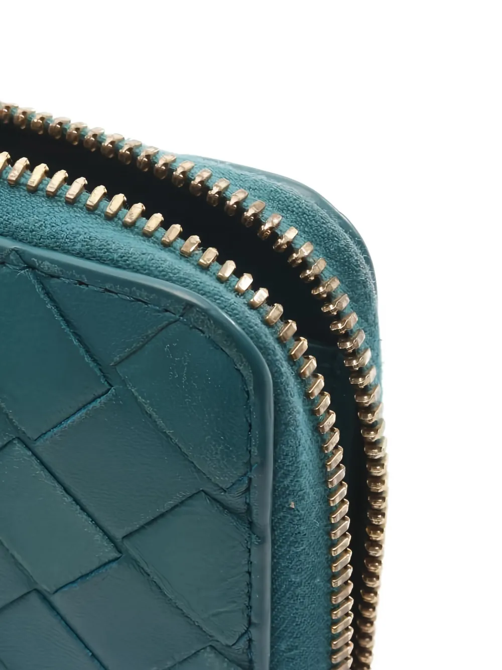 Pre-owned Bottega Veneta 2000s Intrecciato Zip-round Wallet In Blue