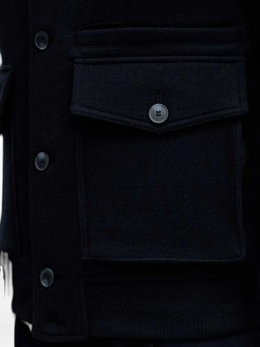 Benetton Button Flap-pocket Jacket In Blue