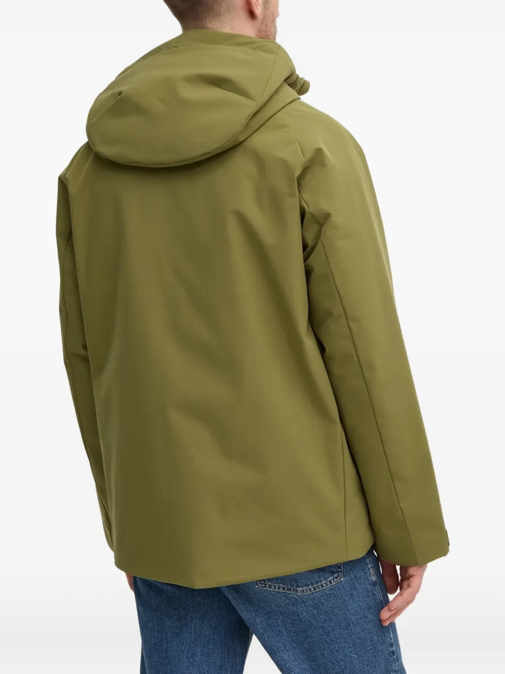 Benetton Hooded Zip-fastening Jacket In Green