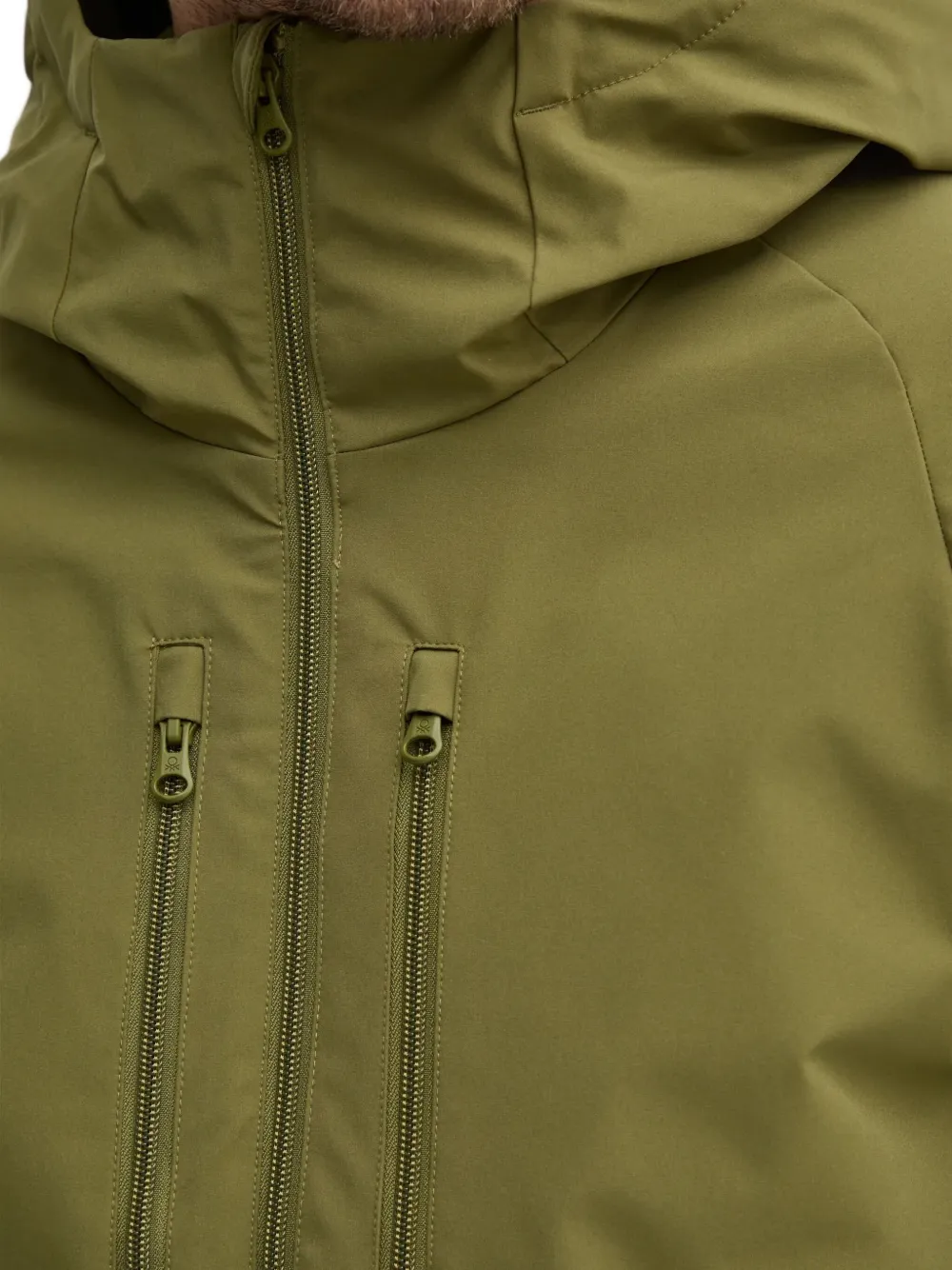 Benetton Hooded Zip-fastening Jacket In Green