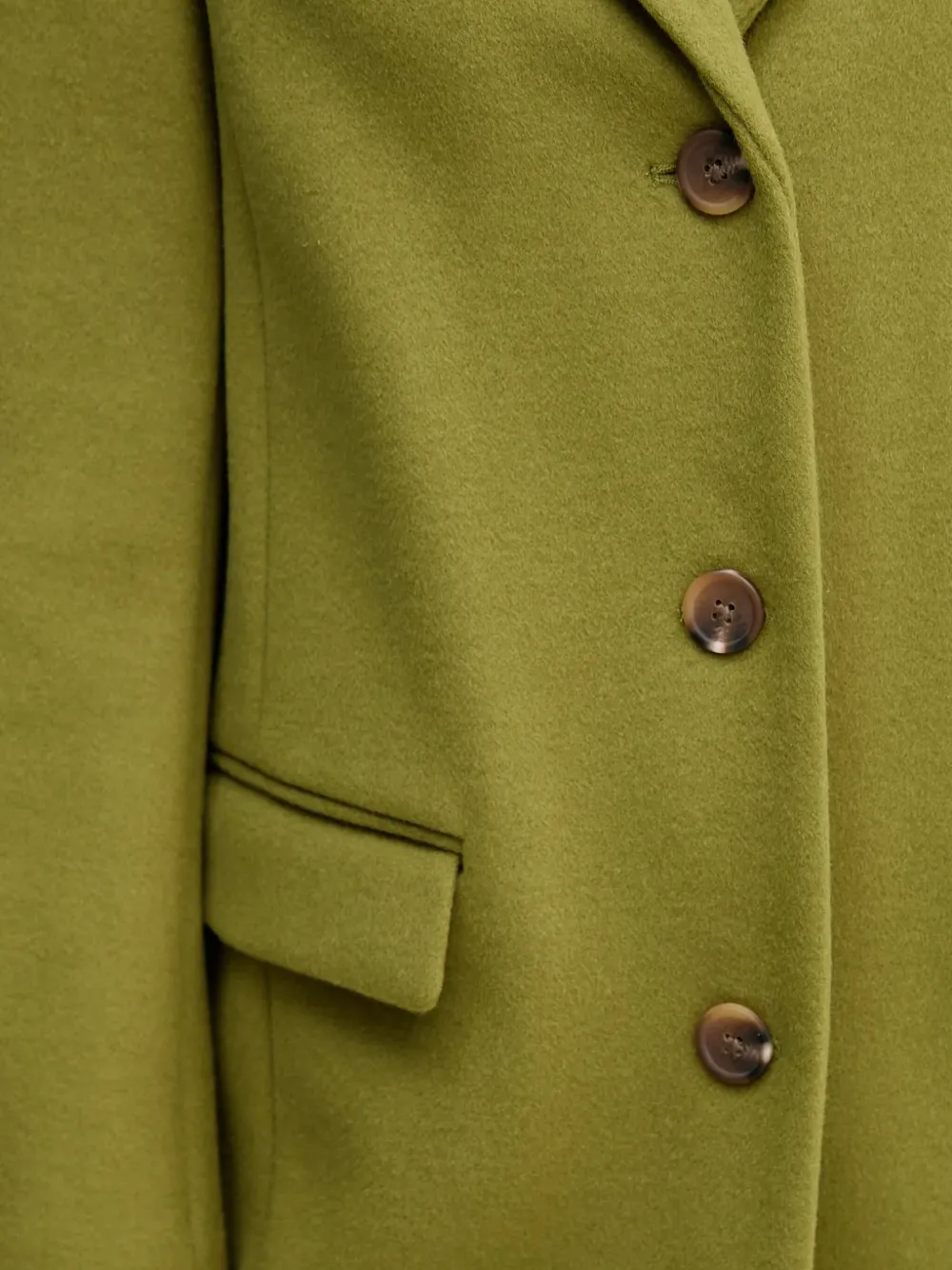 Benetton Jas met zak en knopen Groen