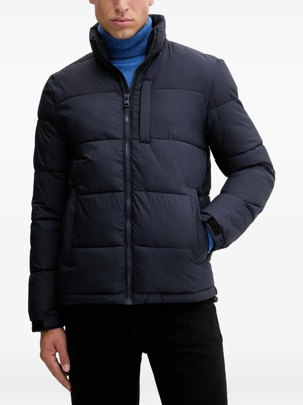 Benetton padded zip-fastening jacket | Blue | Image 1