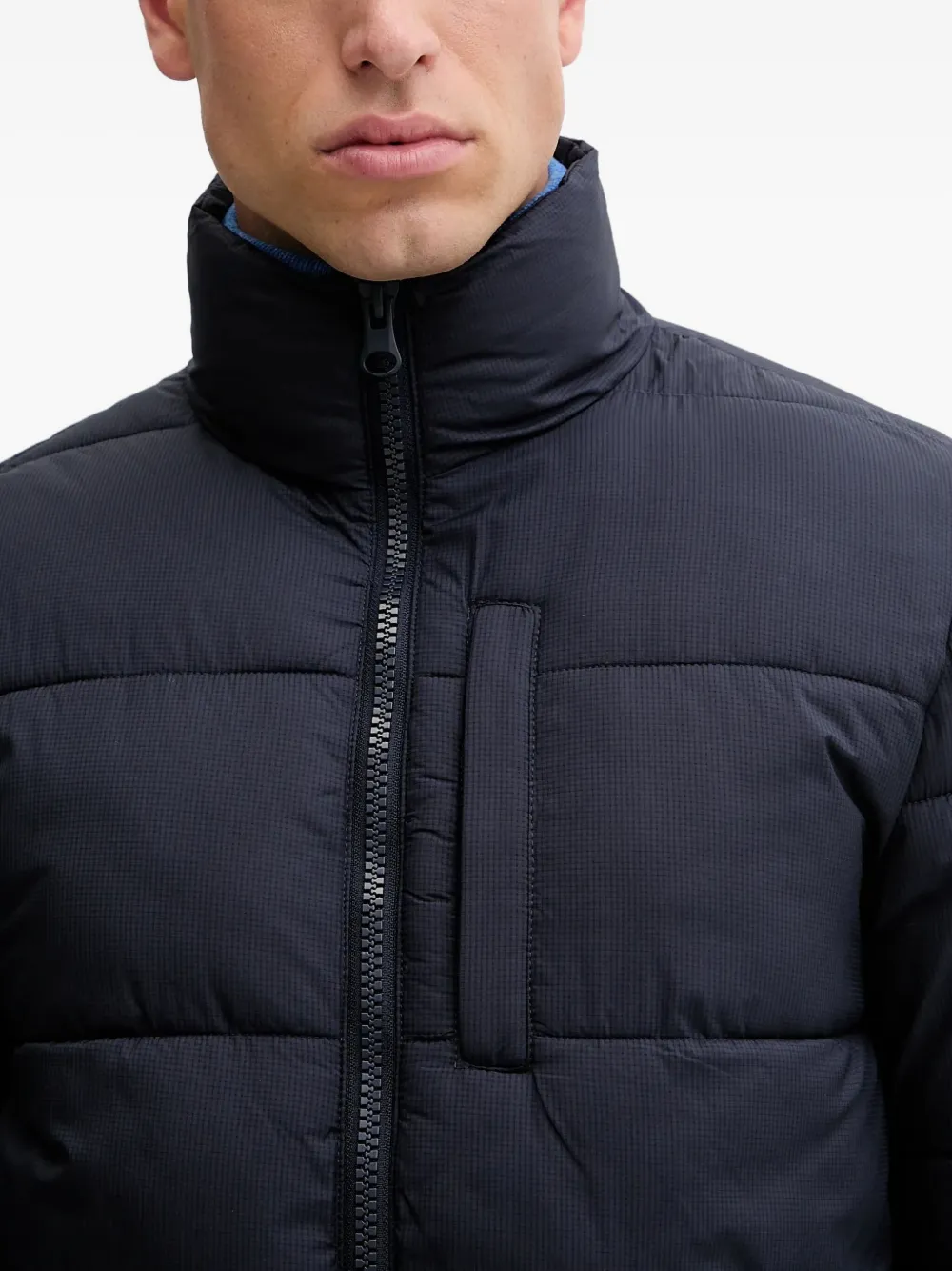 Benetton Padded Zip-fastening Jacket In Blue