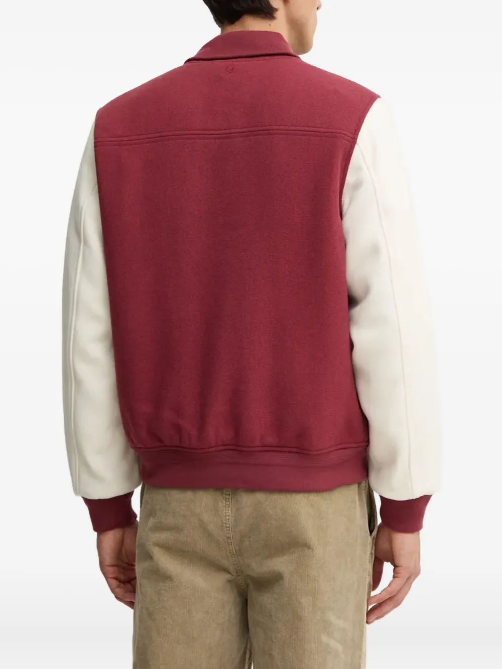 Benetton Embroidered Buttoned Jacket In Brown