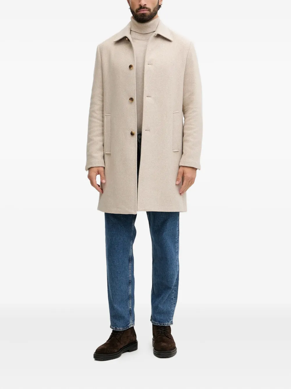 Benetton abrigo con motivo de espiga | Abrigos con botonadura simple | Image 2