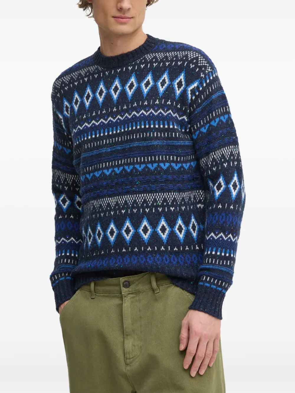 Benetton diamond-pattern sweater | Blau | Image 1