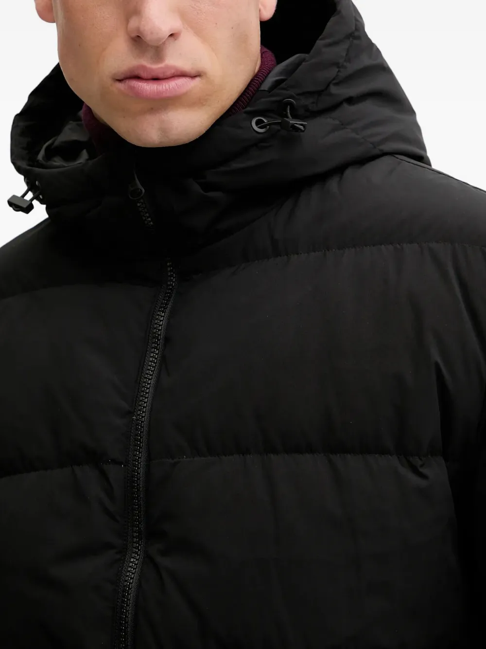 Benetton Hooded Zip-fastening Jacket In Black