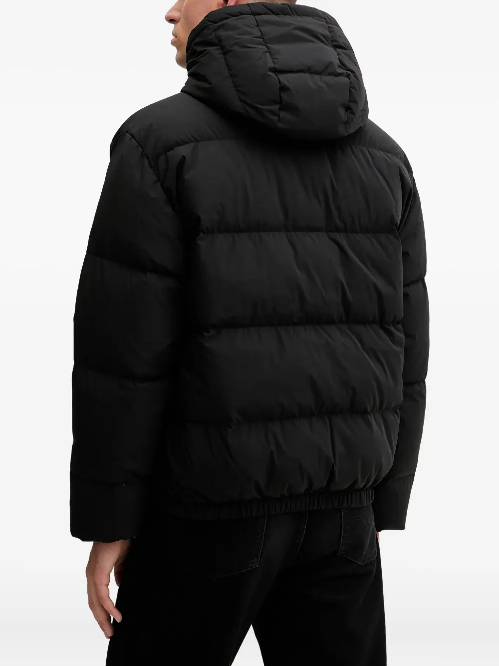 Benetton Hooded Zip-fastening Jacket In Black