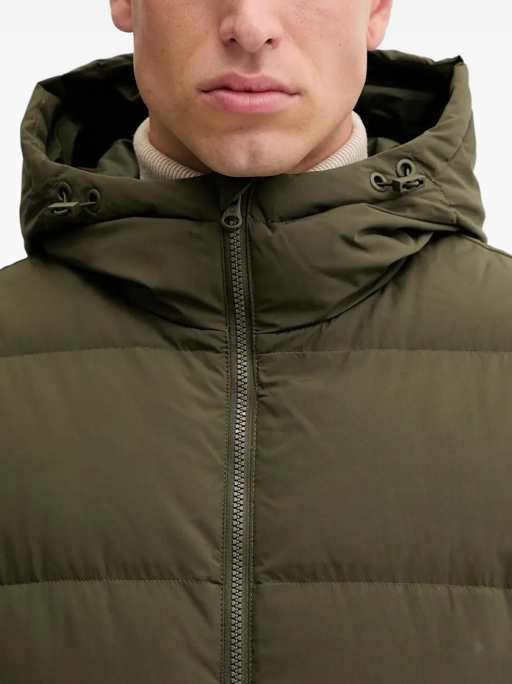 Benetton Hooded Padded Jacket In Green