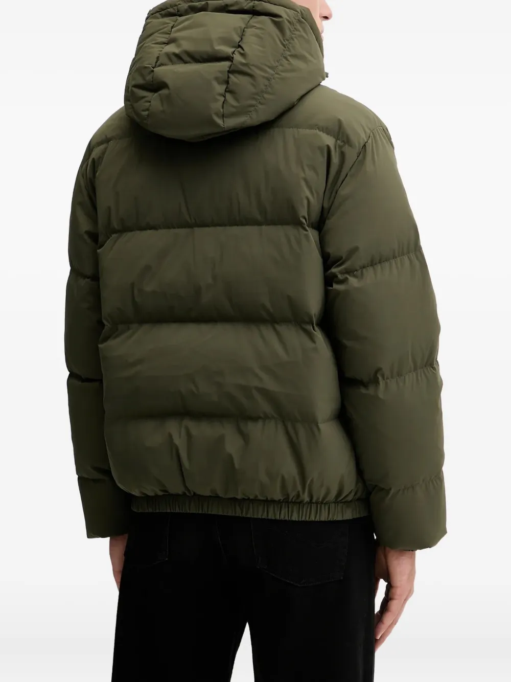 Benetton Hooded Padded Jacket In Green