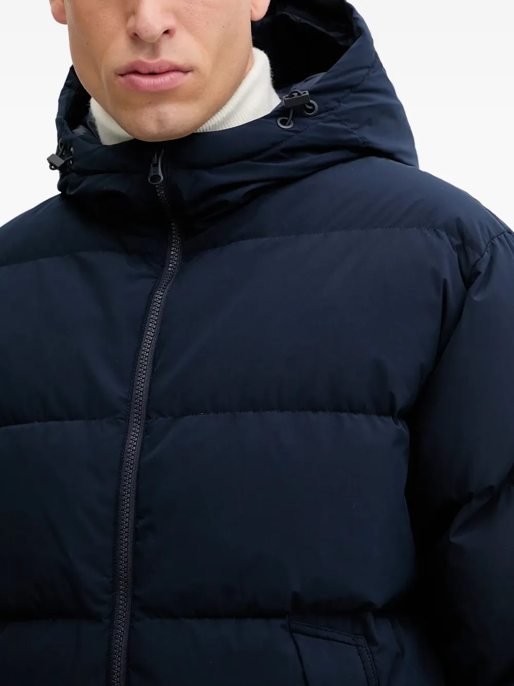 Benetton Hooded Zip Jacket In Blue