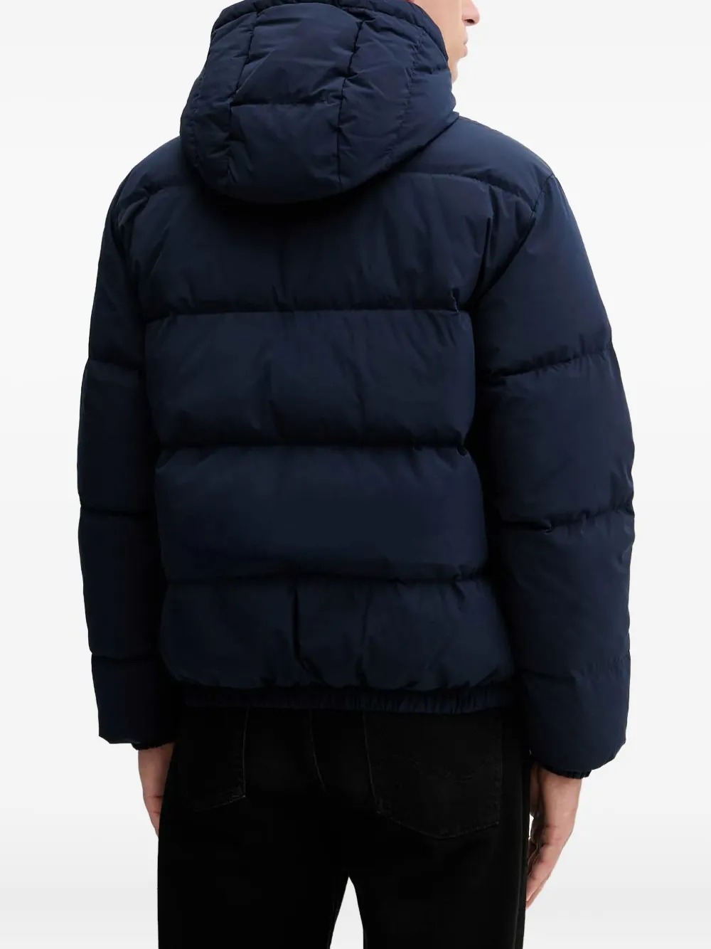 Benetton Hooded Zip Jacket In Blue