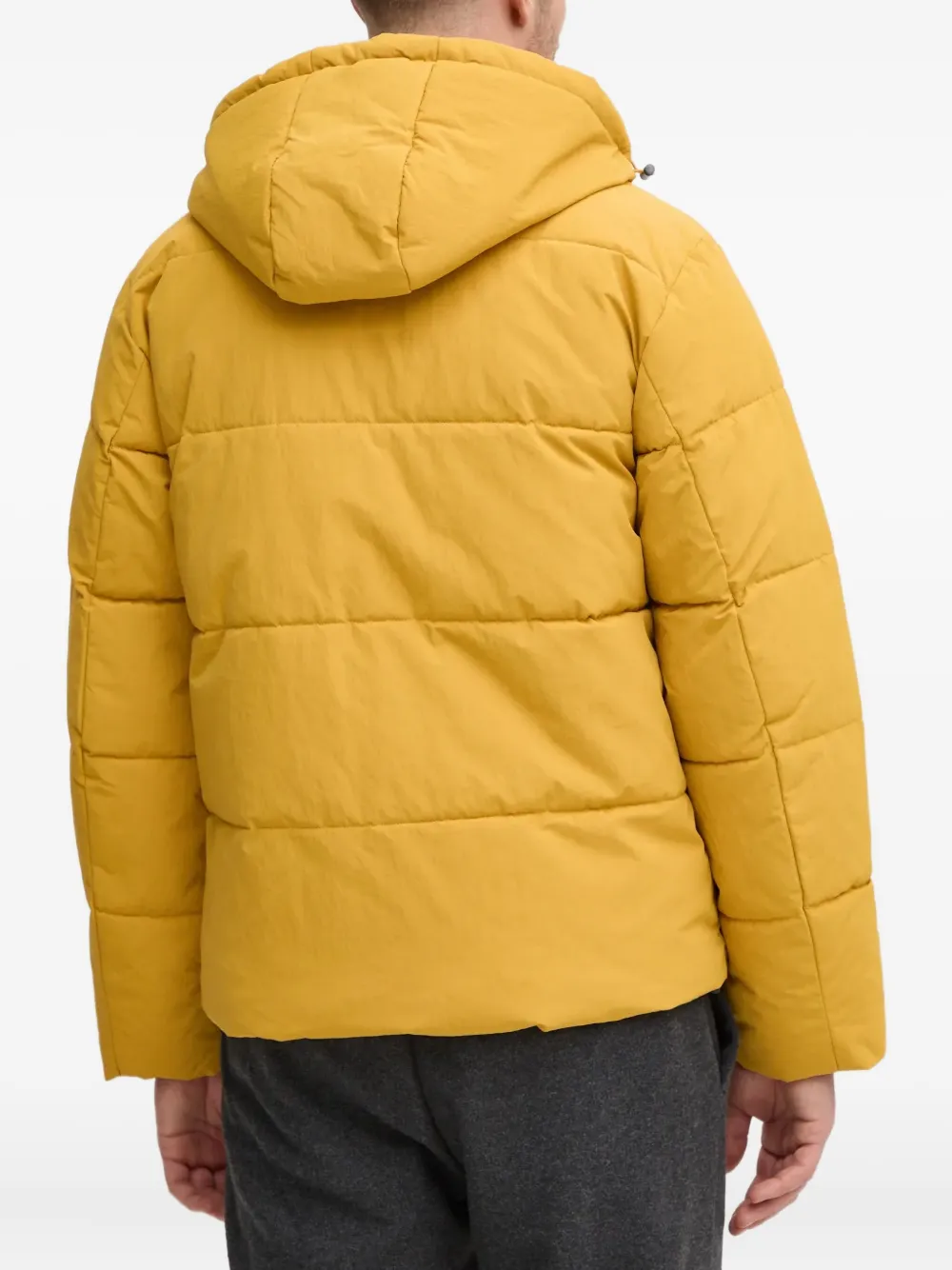 Benetton Hooded Zip-fastening Jacket In Yellow