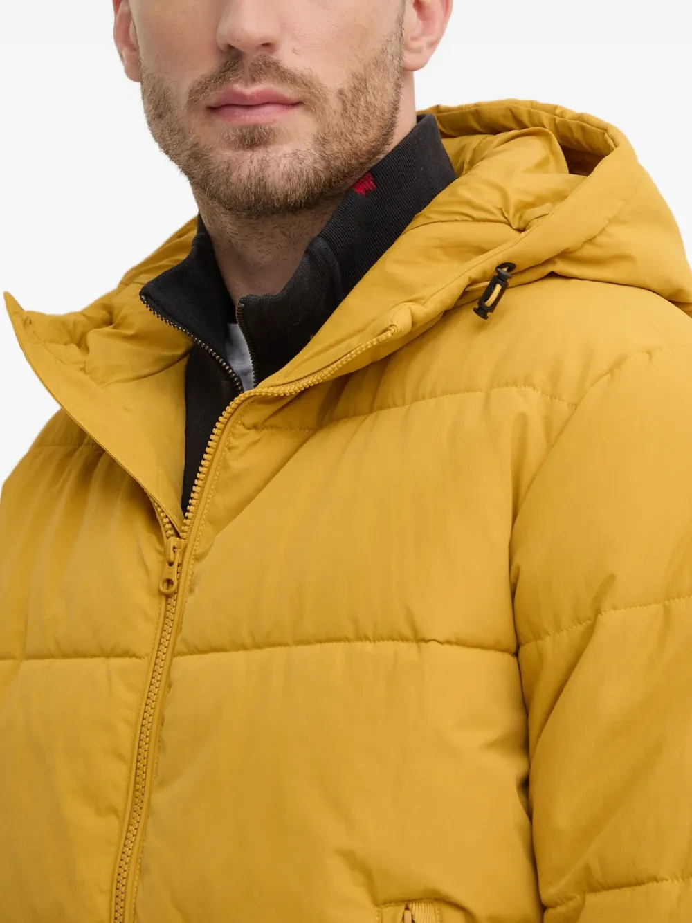 Benetton Hooded Zip-fastening Jacket In Yellow