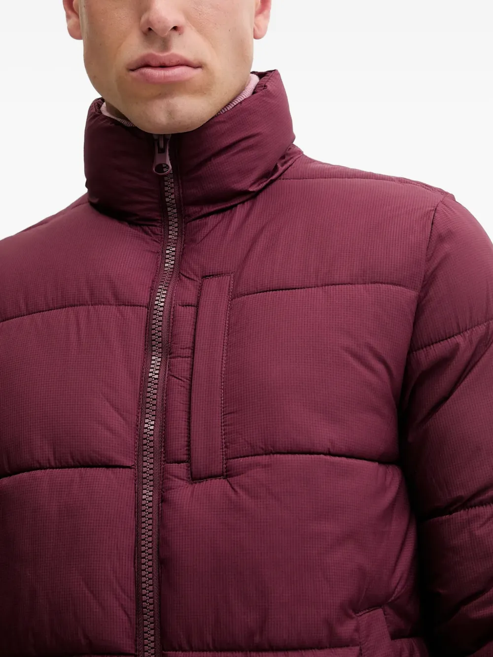 Benetton Zip-up Padded Jacket In Red