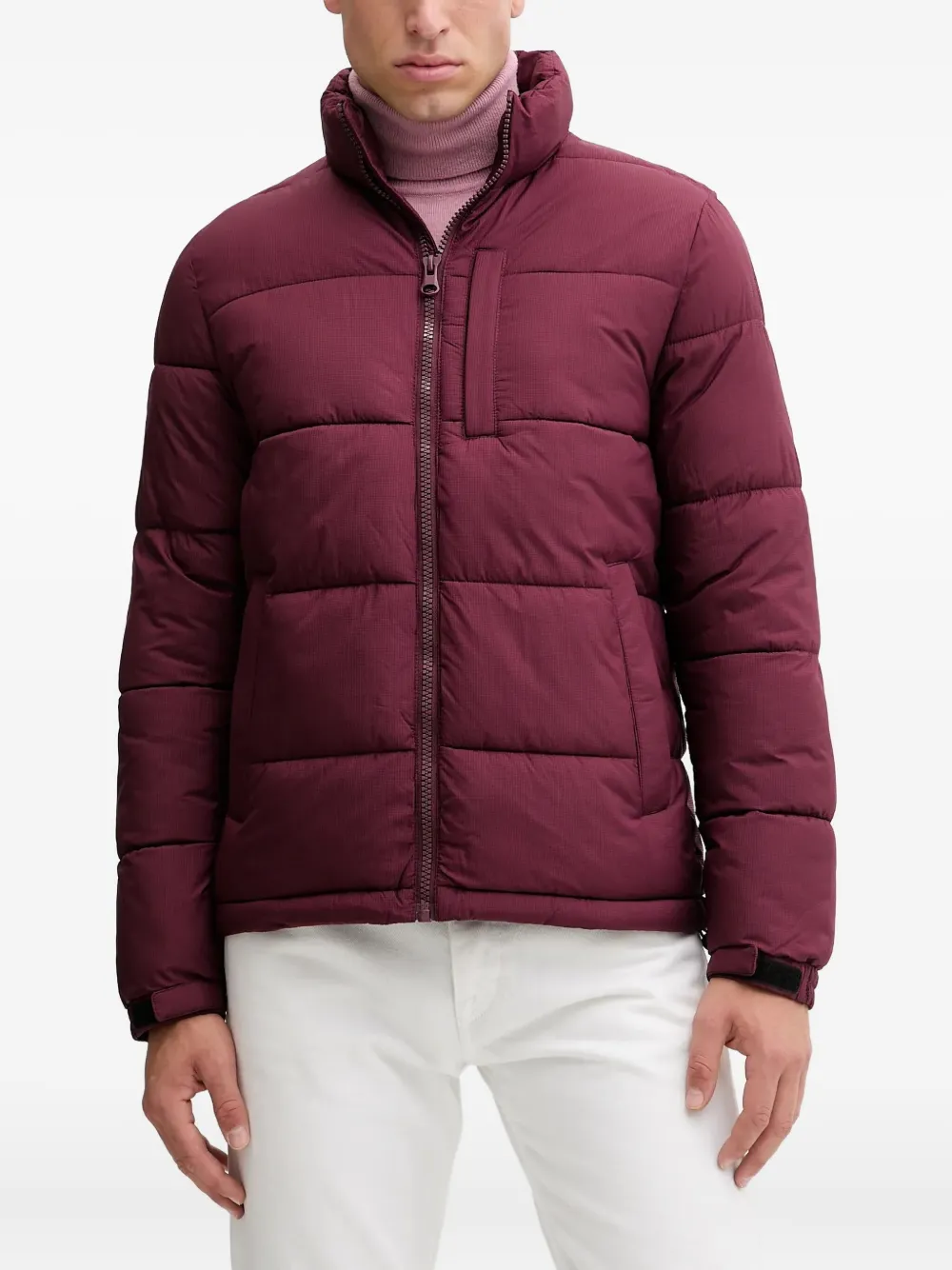 Benetton zip-up padded jacket | Red | Image 1