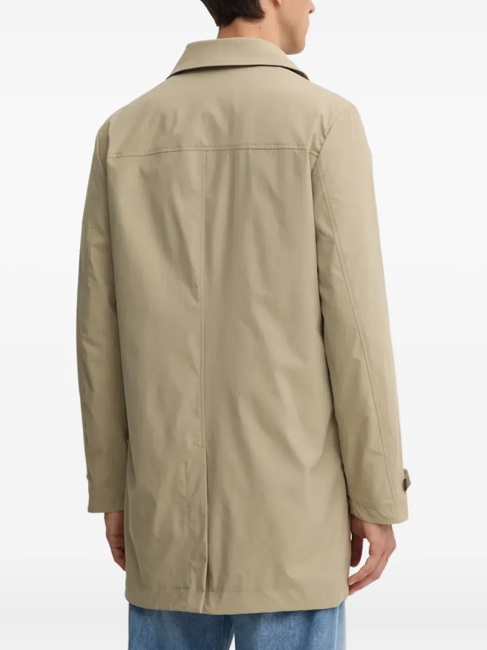 Benetton Collar-point Coat In Neutral
